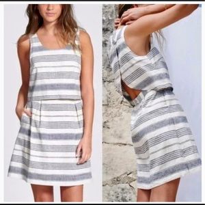 Madewell Blue and White Striped Linen Dress